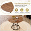 Une table de salle à manger circulaire d'un diamètre de 47,3 pouces, comprenant 4 plateaux de table en MDF grain de bois de noyer, des supports en métal en forme de sablier noir et une table de salle à manger de style industriel moderne pour 4 à 6 personnes.-129417360