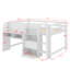 Lit mezzanine compact pleine grandeur avec bureau intégré, unités de rangement, tablettes ouvertes pour livres et tableau blanc pour des idées artistiques-2237595