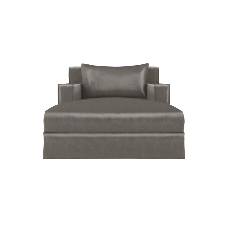 Chaise longue Mulberry, Brun foncé, Ponce rétro en cuir