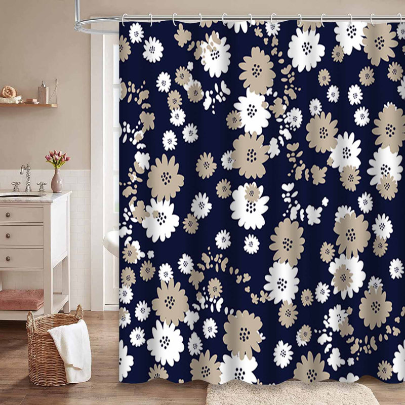 Rideau de douche avec 12 crochets, 72" L x 72" W