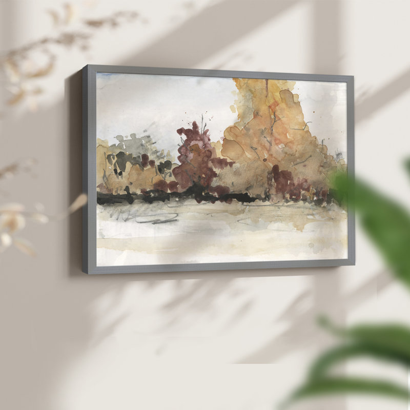 The Autumn View II -Framed Print - Restickable, Grey, 22" H x 28" W
