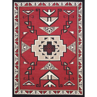 Tuscany Red/Black Wool Reversible Area Rug