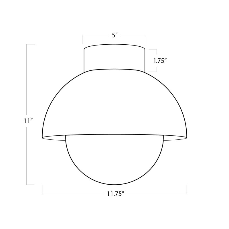 Montreux 1 - Light Flush Mount, Natural Brass