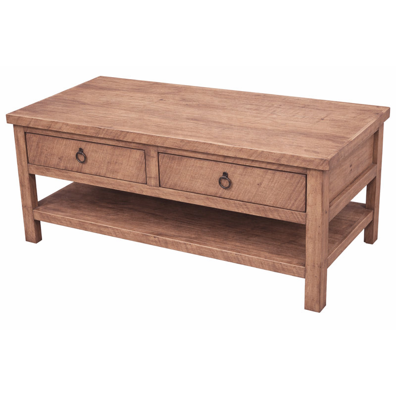 Bloomingdale Solid Wood Coffee Table, Rustic Seashell