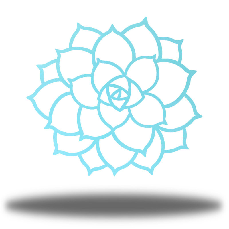 Succulente décoration murale en métal, H 24 po x l 24 po x P 0,06 po, Écume de mer