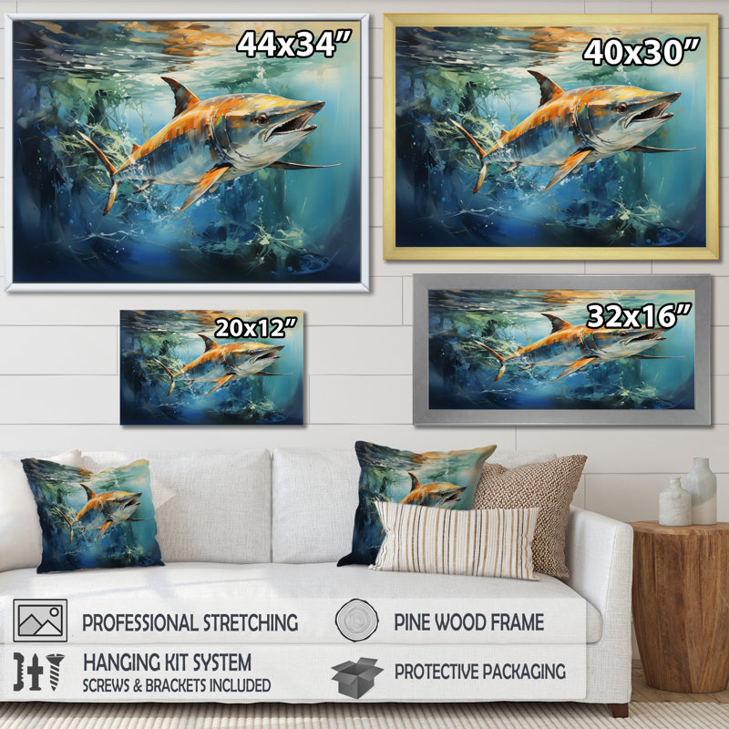 «Fishing Majestic Marlins IV», reproduction, Toile tendue, H 24 po x l 32 po x P 1 po