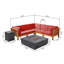 Ensemble de conversation modulaire avec coussins 7 pièces Eugene