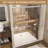 Aluminum Frame Double Sliding Shower Door, Tempered Glass Shower Door With Explosion-Proof Film And Stainless Steel Handles-125293287