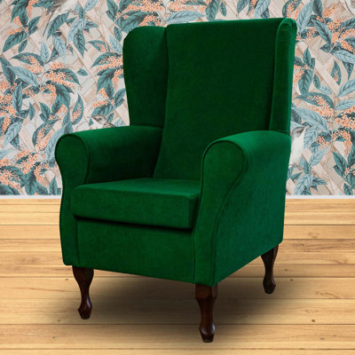 74cm Wide Tufted Velvet Wingback Chair