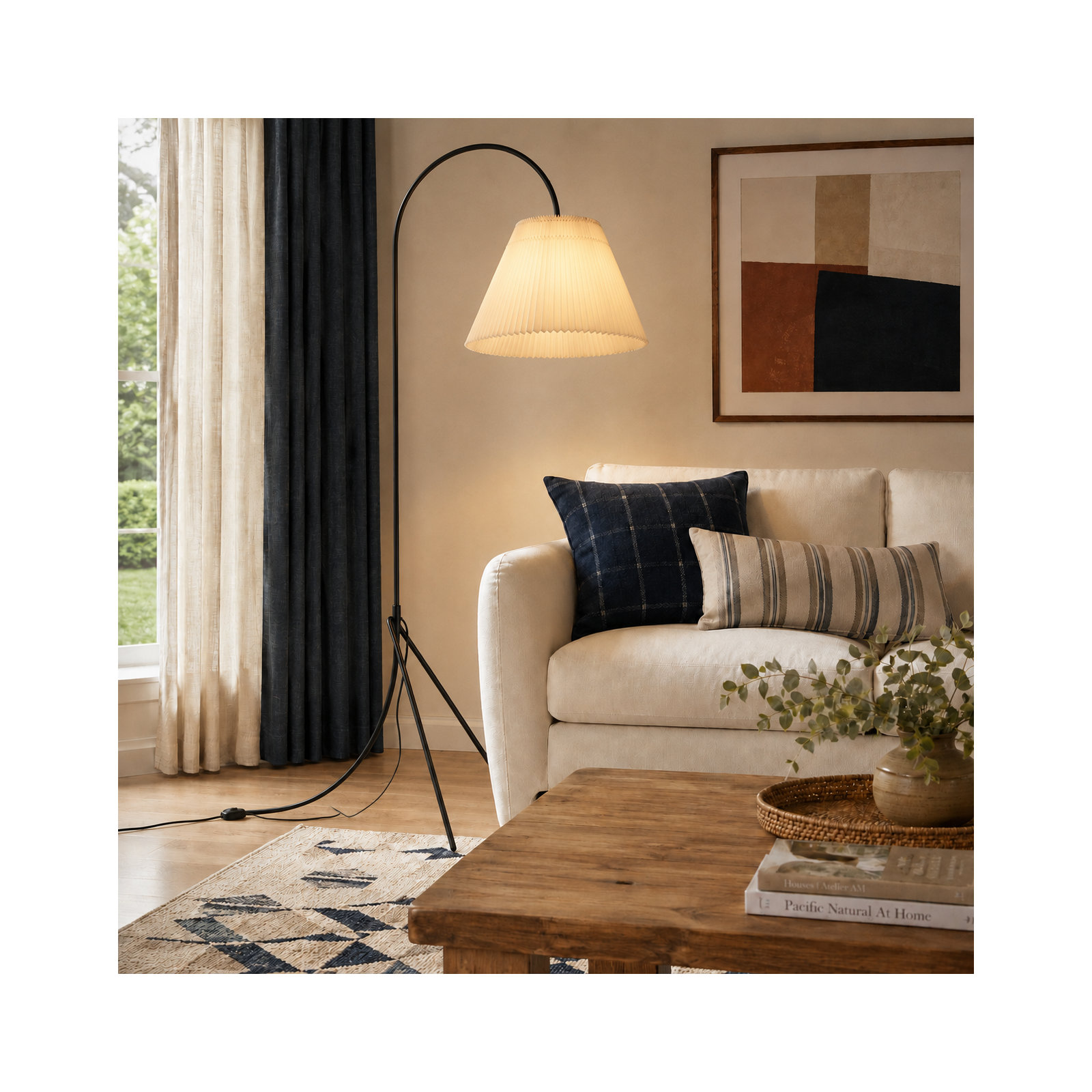 72.5'' Arched/Arc Floor Lamp, Black