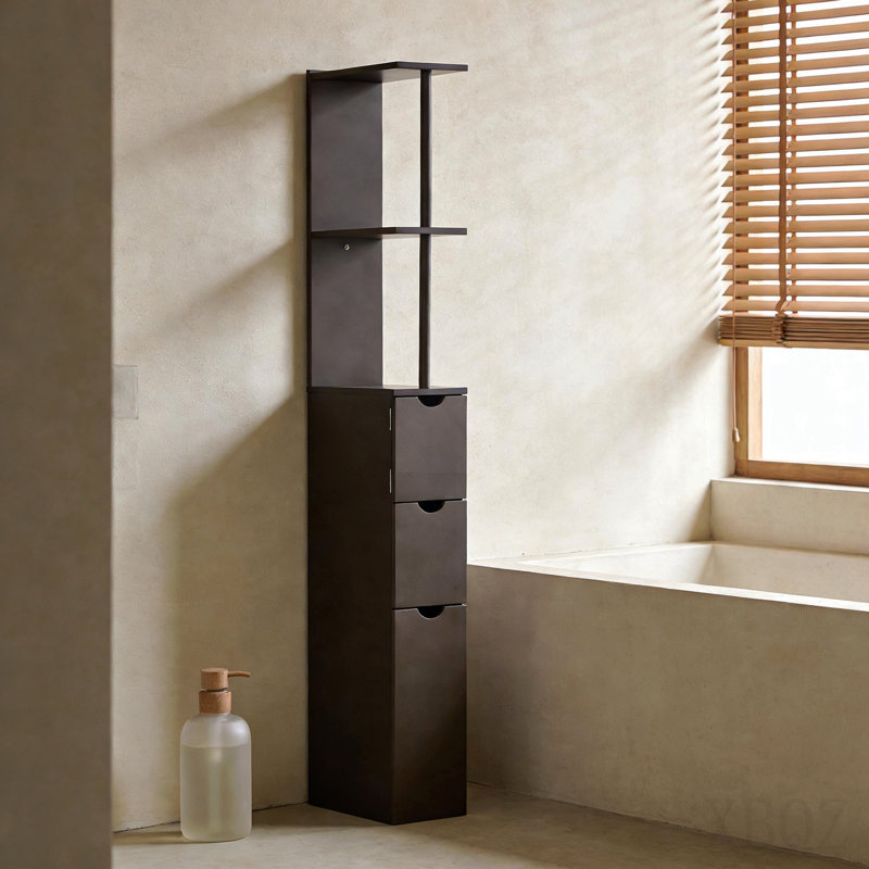Slim Storage Tower,Side Floor Organizer,Bathroom Storage Cabinet
