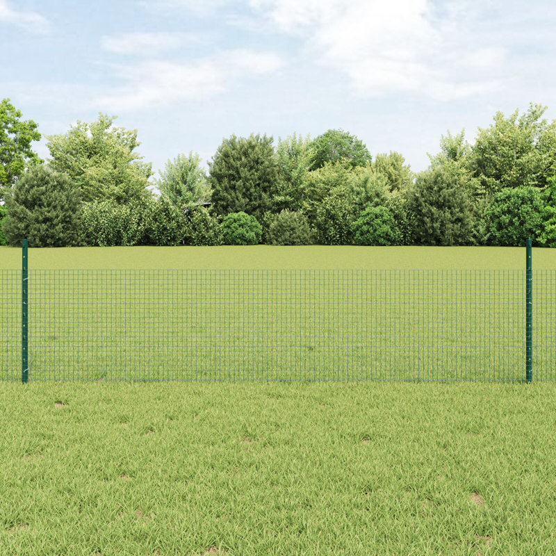 Fence with Post Segment Outdoor Barrier Garden Terrace Divider Boundary, Green, 50cm H x 2500cm W x 1.9cm D