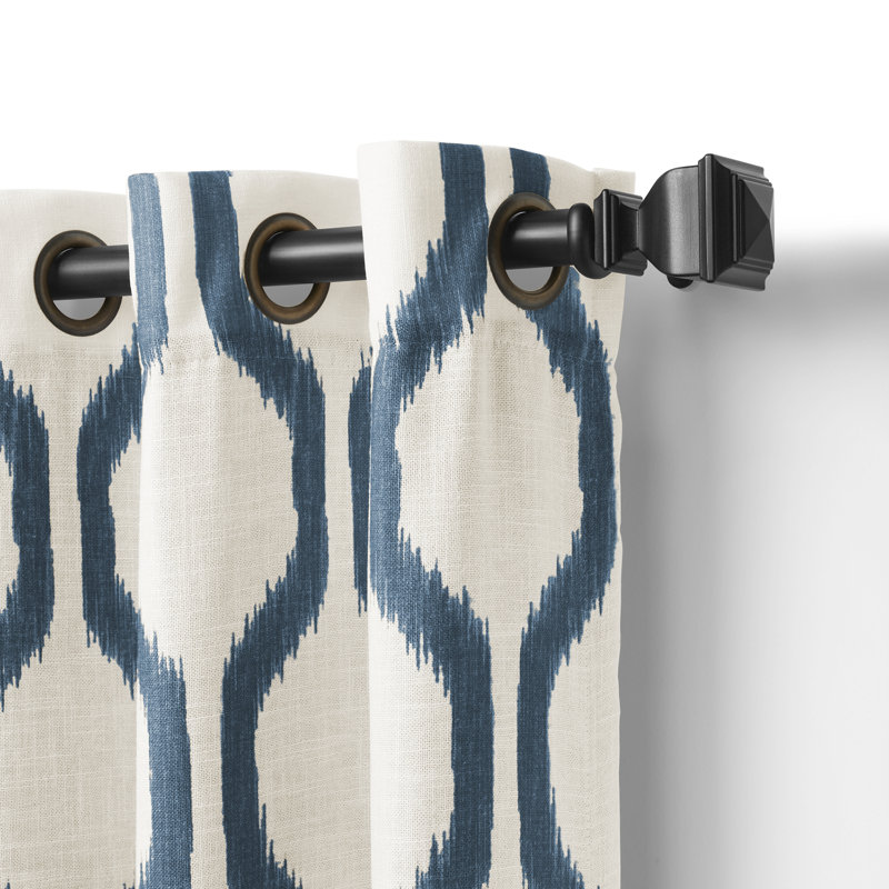Rideau simple en polyester Clayburgh, Indigo, l 52 po x L 95 po