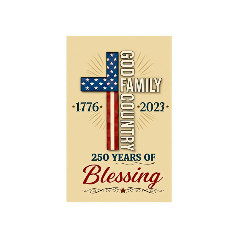 Drapeau des États-Unis Cross God Family Country