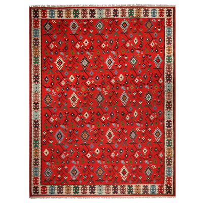 Rug & Kilim One-of-a-kind Hand-knotted 1920s Kilim Red 9'10" X 12'9" Wool Area Rug