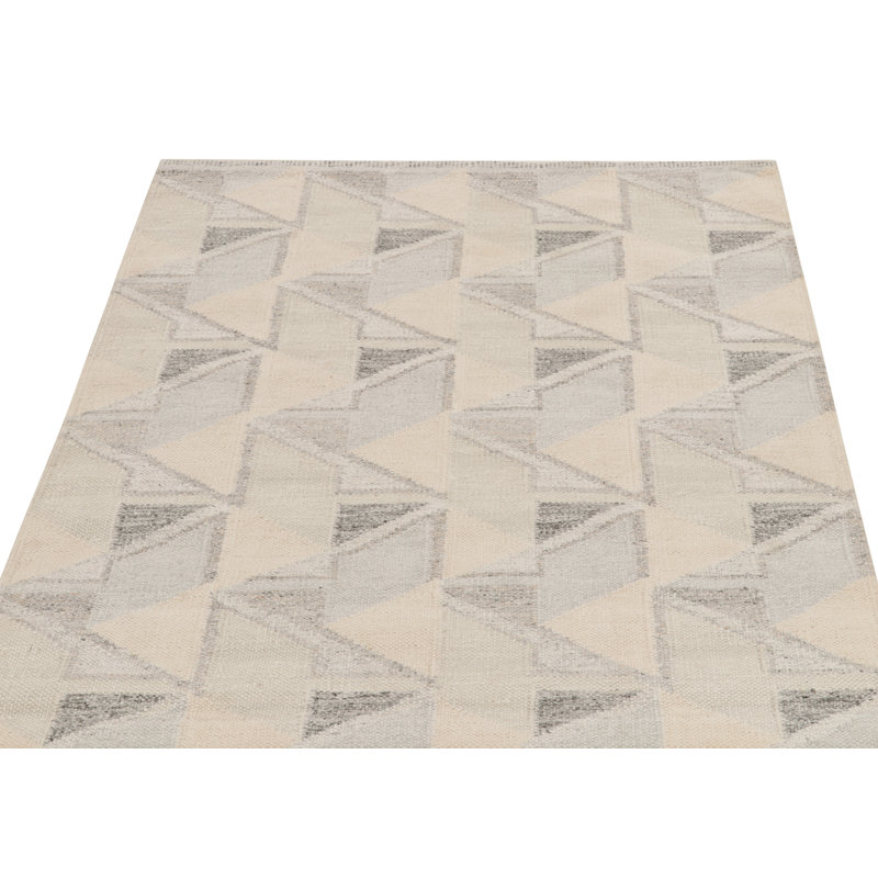 Scandinavian Wool Geometric Area Rug, Recatangle 12' x 15'