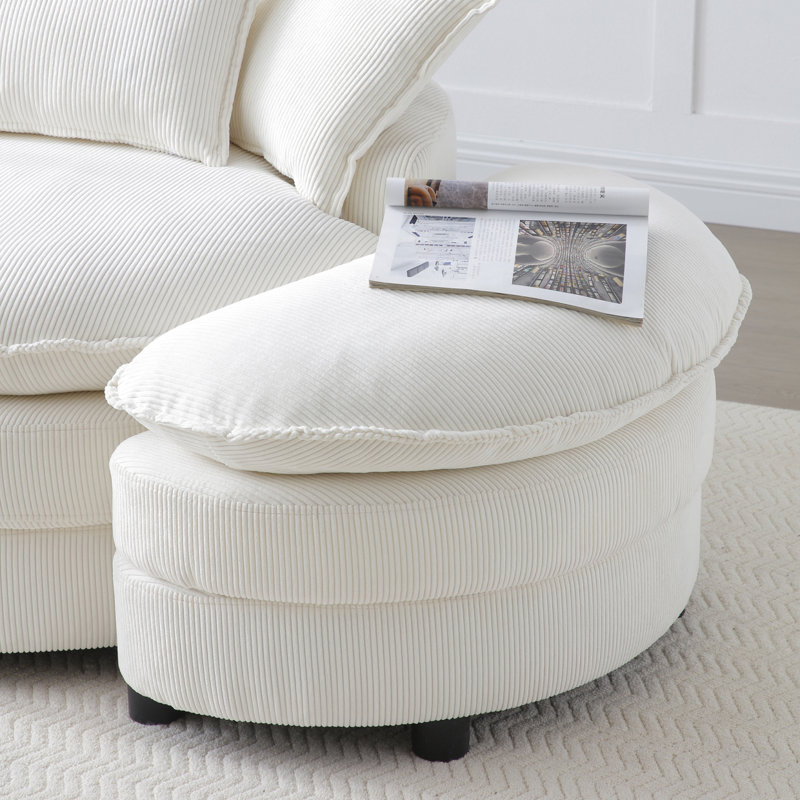 Fauteuil demi-tonneau pivotant 360 ° Modern, Beige