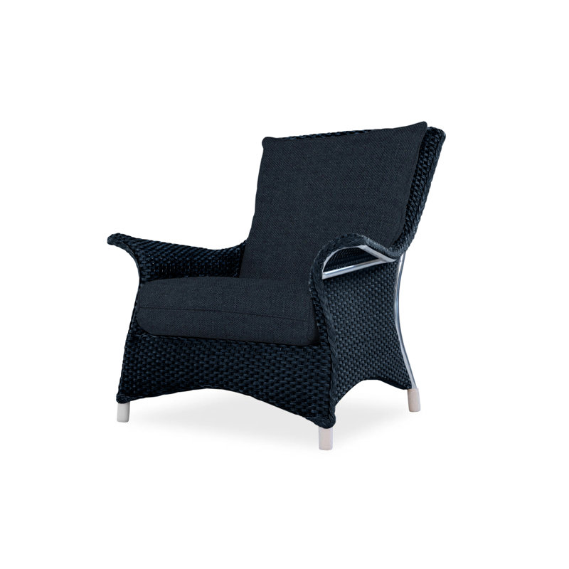 Mandalay Outdoor Lounge Chair, Sandberg Navy, Ebony