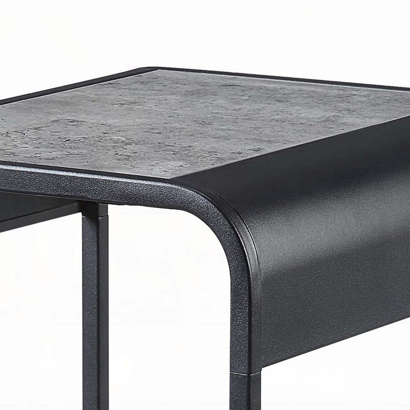 Table de bout à 1 tablette en béton gris et noir