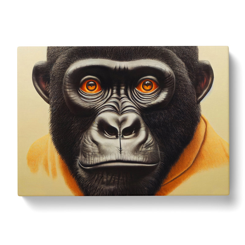 Curious Gorilla - Wrapped Canvas, 40cm H x 60cm W x 3cm D