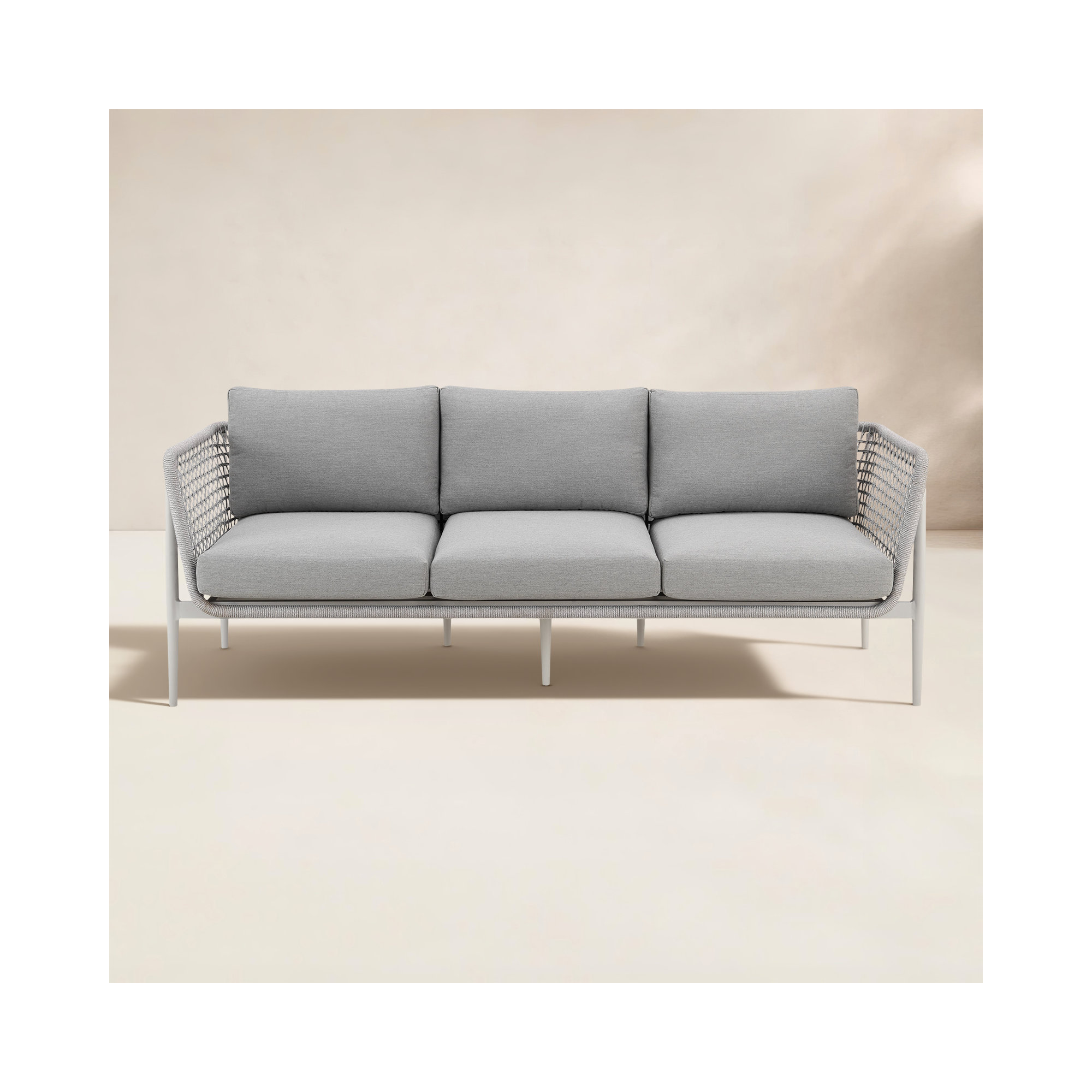 Brysa 94.5'' Wide Straight Aluminum Patio Sofa with Cushions