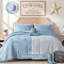 -Piece Blue Microfiber Bedding Sets, Western Cowgirl Comforter Set for Bedroom