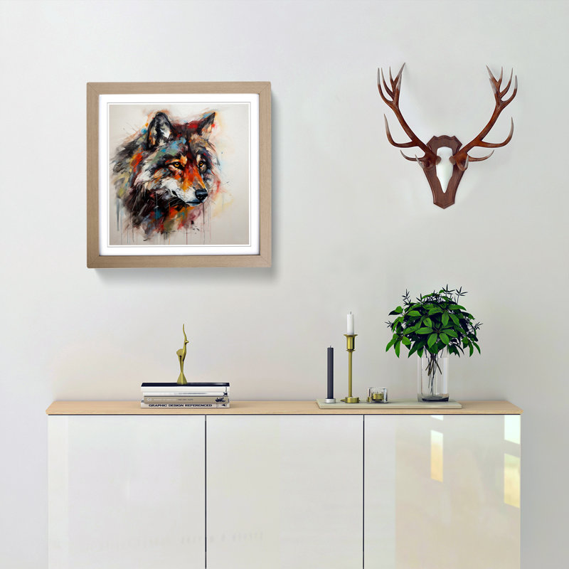 Wolf Abstract Expressionism No.2 - Framed Print