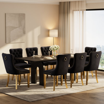 Ensemble de table de salle à manger ronde et transparente avec chaises capitonnées, ensemble de table de salle à manger moderne Mid-Century pour coin-repas de cuisine