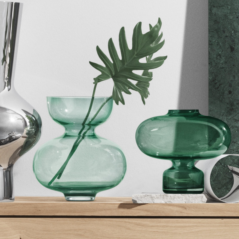 Alfredo Green 9.84" Indoor / Outdoor Glass Table Vase