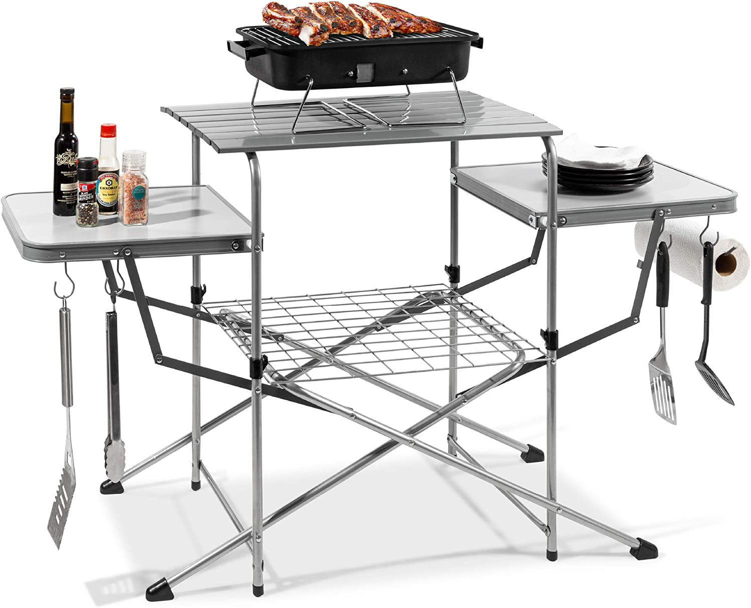 Foldable Outdoor BBQ Table Grilling Stand