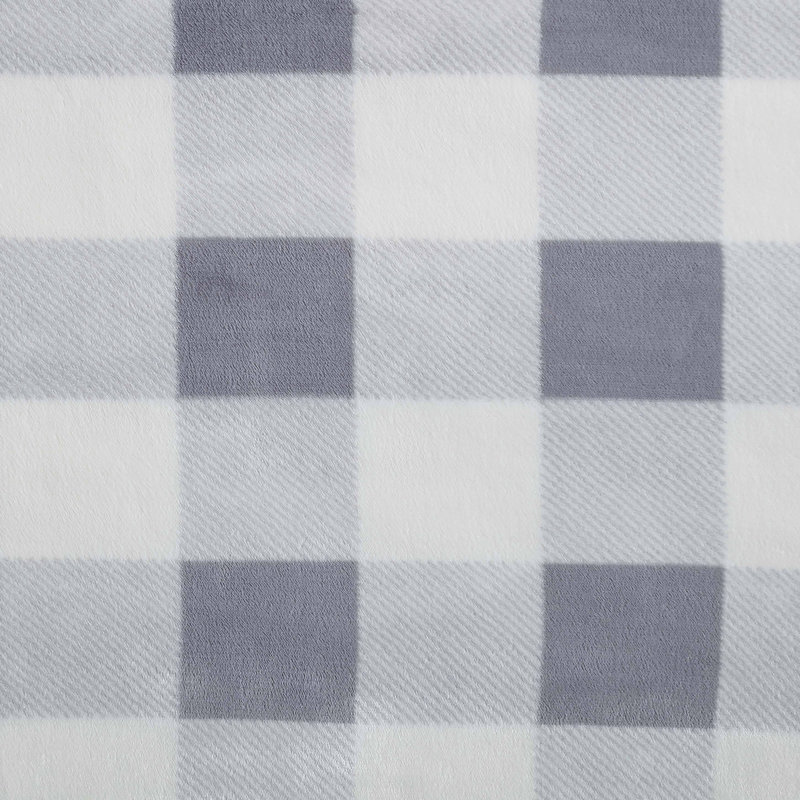 Jeté polaire / sherpa Eddie Bauer, Tissu écossais gris montagne
