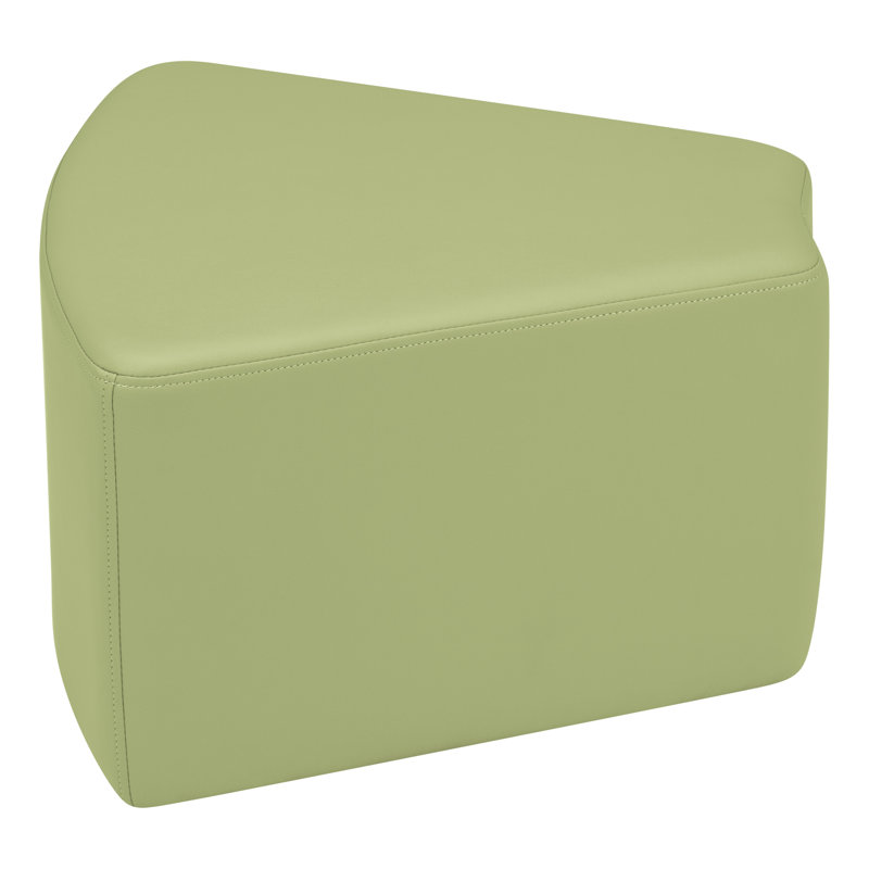 Shapes Series II Modular Collaborative Soft Seating Wedge Stool with Foam Padded Seat, Vert fougère