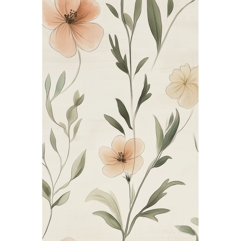 Décoration murale amovible à motif floral pastel