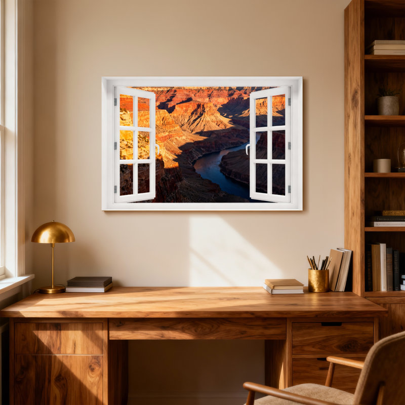 Paysage et nature Grand Canyon vue par la fenêtre, H 12 po x l 18 po