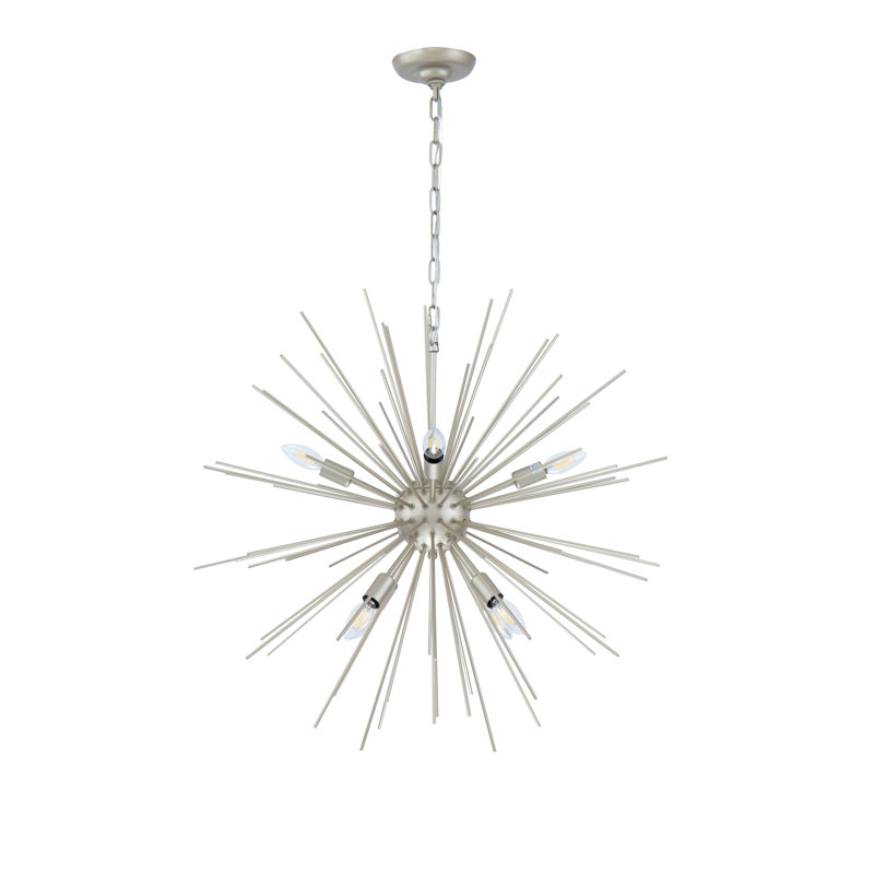 Sumler 8-Light Dimmable Sputnik Sphere Chandelier, Champagne, 29" H x 30" W x 30" D