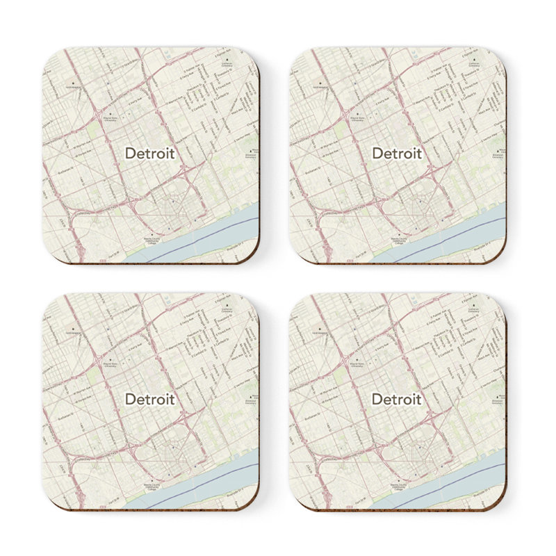 Sous-verre carte des États-Unis, Détroit