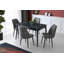 Ensemble de chaises en velours élégant (4 pièces), couleur anthracite | Cadre 100% bois, pieds en bois de charme | Dimensions: 19,7 po x 35,4 po x 19,3 po | Design moderne avec dossier en métal, capacité de poids de 352 lb | Parfait pour la salle à manger et le salon-433523997-433523998-467198175