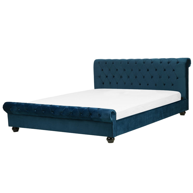 Mitzi Upholstered Bed, European Kingsize (160 x 200cm), Blue