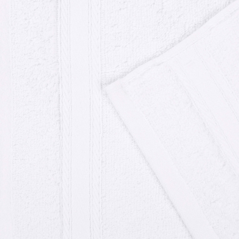 Belmont Zero Twist Cotton Medium Weight Soft Absorbent, White, Bath Towel - 2 Pack