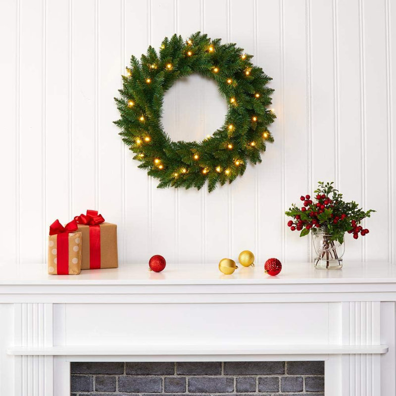 Faux Lighted PVC 21.65cm Christmas Wreath