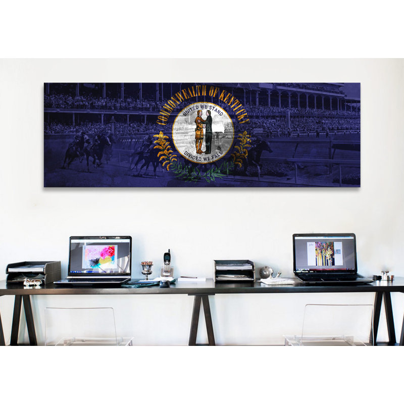 «Kentucky Flag, Kentucky Derby», reproduction d'impression sur toile, H 16 po x l 48 po x P 1,5 po