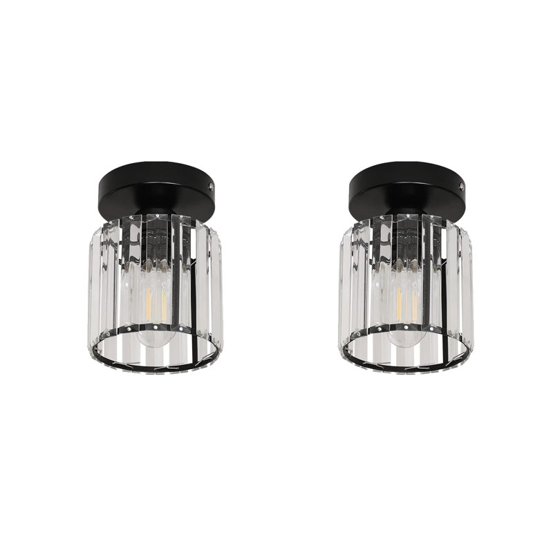 Plafonnier semi-encastré en cristal Rula - noir
