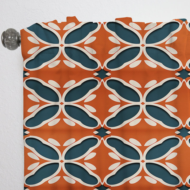 Terra Cotta Trellis Charm - Rideau floral - Rideau floral obscurcissant - 1 panneau, L 52 po x L 108 po