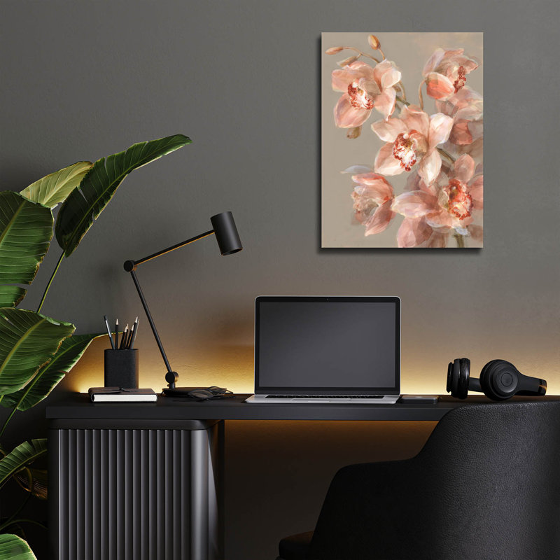 «Delicate Orchid 2» par Danhui Nai, art mural en verre acrylique, H 16 po x l 12 po x P 0,13 po