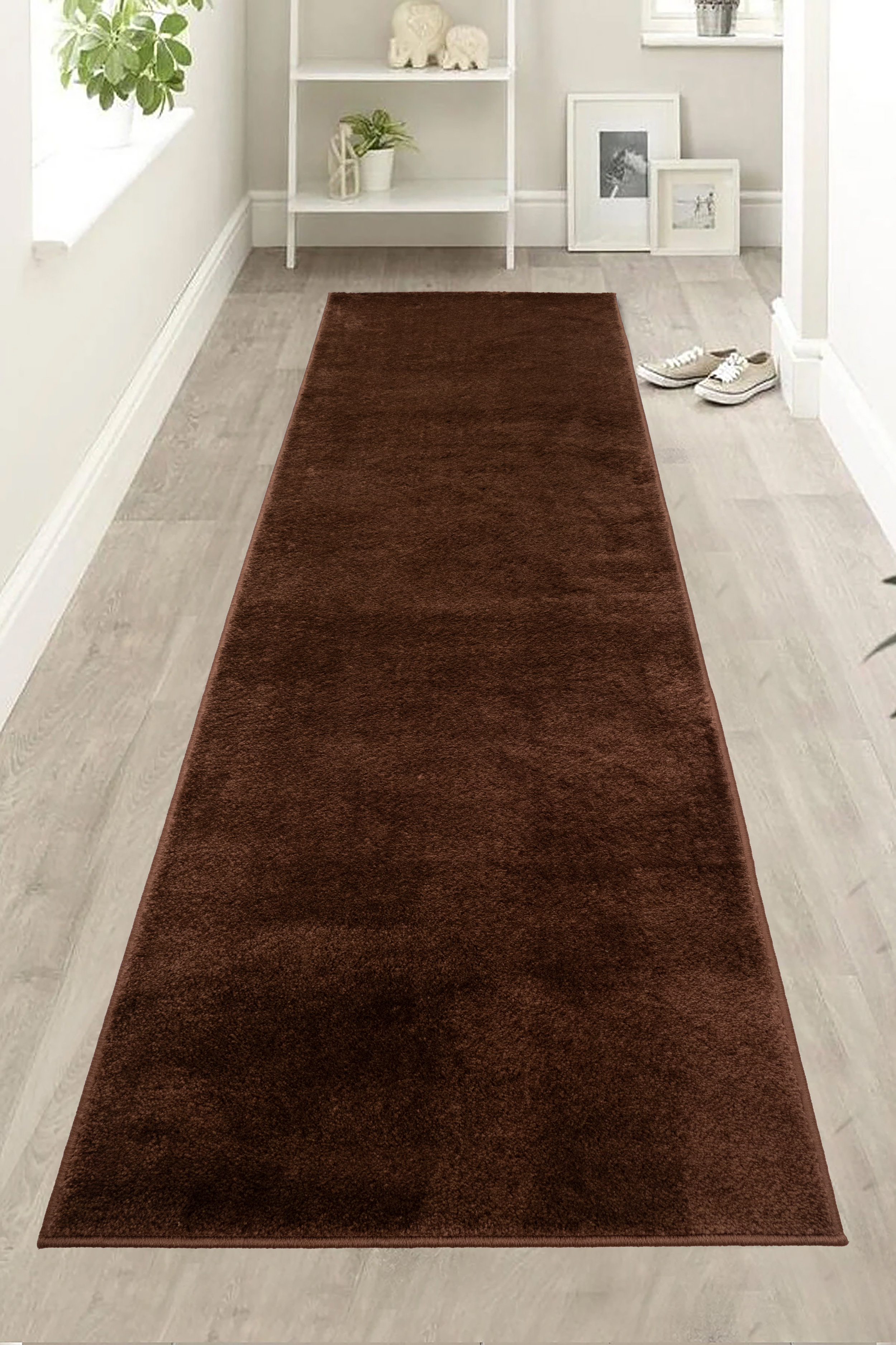 Ebern Designs Custom Size Jehona Collection Solid Copper Brown Medium ...