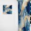 Rideau en velours moderne abstrait bleu et blanc liquide Art III - obscurcissant - 1 panneau-107581996