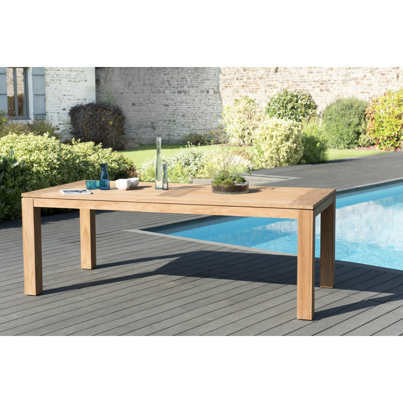Woehler Rectangular Teak Outdoor Dining Table , 220cm cm W 100cm cm D
