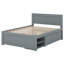 Lit plateforme double avec tiroir et deux tablettes-1678988220