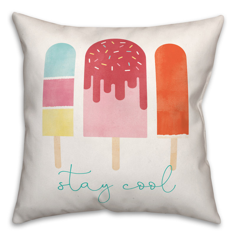Kerrian Stay Cool Popsicles Throw Pillow