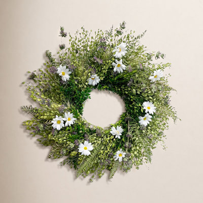 22" Handcrafted Daisy Wreath